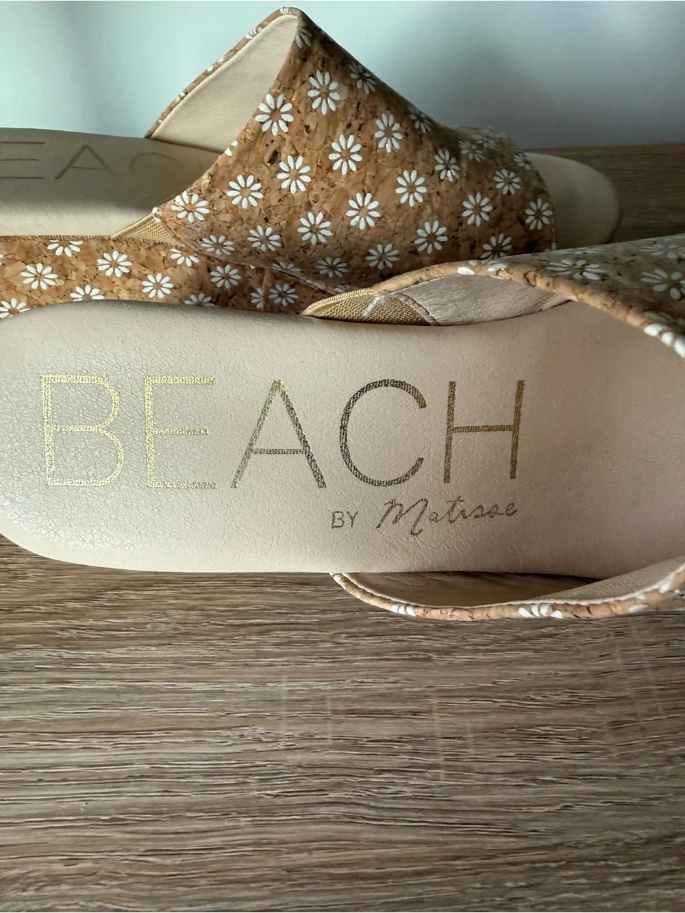 Beach by Matisse Terry Daisy Cork Platform Slide Sandals 9